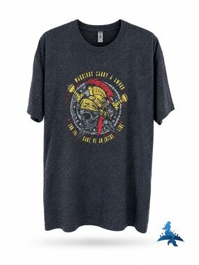 1175 In The Arena Warrior Graphic Tee – Size L – Charcoal Gray